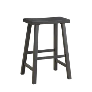 Dining Essentials- Saddle Seat Heather Gray Stool