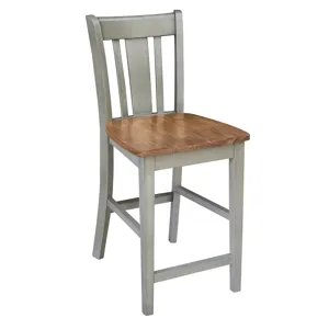 Dining Essentials - San Remo Stool in Hickory & Stone