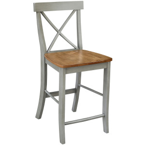 Dining Essentials - X-Back Stool in Hickory & Stone