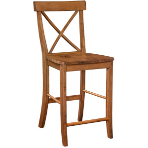 Dining Essentials - X-Back Stool in Bourbon Oak
