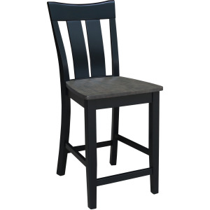 Cosmopolitan Collection - 24'' Ava Stool in Coal & Black