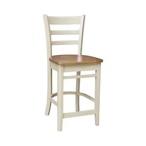 Dining Essentials - 24" Emily Counter Stool in Hickory and Shell