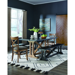 Alexa Trestle Solid Table Top and Base