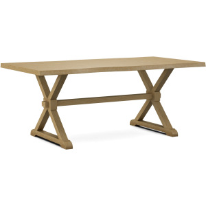Farmhouse Live Edge Table Top w/ Farmhouse Trestle Base