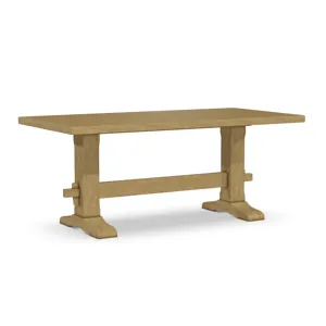 Trestle Solid Table Top w/ Trestle Table Base