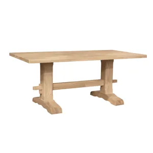 Trestle Solid Table Top w/ Trestle Table Base