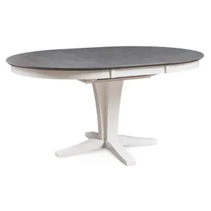Cosmopolitan Collection - 48" x 66" Ext Top w/30"H Verona Pedestal in Heather Gray and White