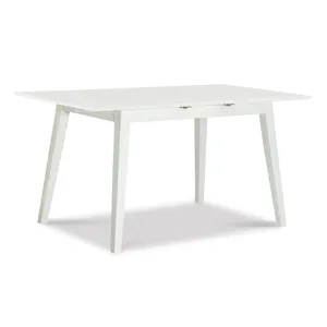 Dining Essentials - Mid-Century modern Extension Table in Pure White