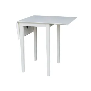 Dining Essentials - Small Drop Leaf Leg Table in White