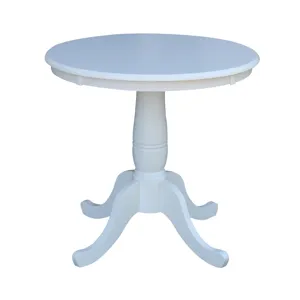 Dining Essentials - 30'' Round Table Top w/30"H Traditional Pedestal in Pure White