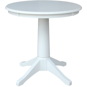 30'' Pedestal Table in Pure White