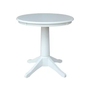 30'' Pedestal Table in Pure White