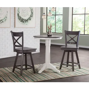Dining Essentials - 24"Charoltte Swivel Heather Gray Stool