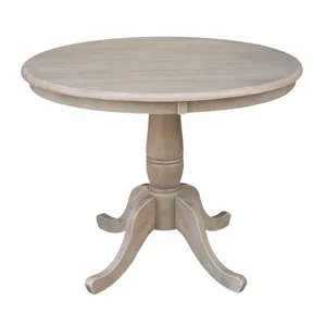 Dining Essentials - 36'' Round Table Top w/30"H Traditional Pedestal in Taupe Gray