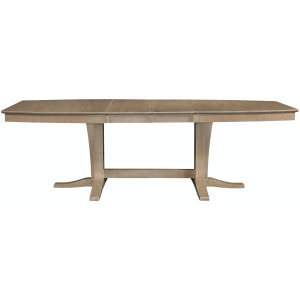 Cosmopolitan Collection - Extension Table Top and Double Pedestal Base in Taupe Gray