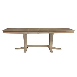 Cosmopolitan Collection - Extension Table Top and Double Pedestal Base in Taupe Gray