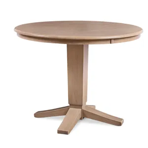 Dining Essentials - 42" Round Solid Top w/ 30"H Aria Pedestal in Taupe Gray
