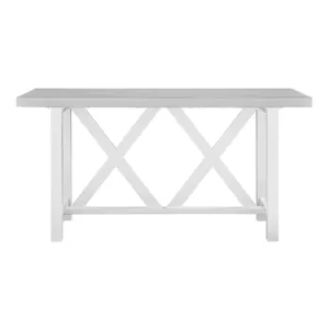 Hampton Collection - Double X Counter Table in Chalk and White