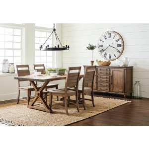 Farmhouse Chic Collection Solid Table Top w/Base in Brindle