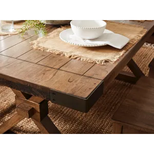 Farmhouse Chic Collection Solid Table Top w/Base in Brindle