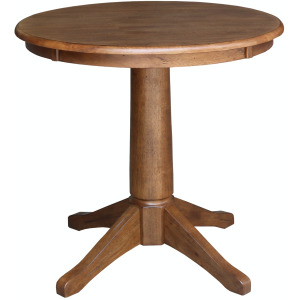 Dining Essentials - 30'' Round Table Top w/ 30''H Transitional Pedestal in Bourbon Oak