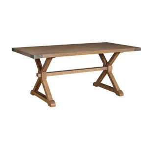 Farmhouse Chic Collection Solid Table Top w/Base in Brindle