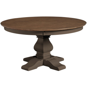 Vista Collection 60'' Solid Round Table Top with Banks Pedestal Base in Hickory and Coal