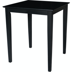 Dining Essentials - 30'' Square Table w/ 36''H Shaker Legs in Black