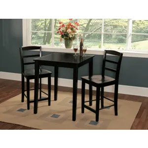 Dining Essentials - 30'' Square Table w/ 36''H Shaker Legs in Black