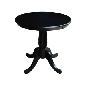 Dining Essentials - 30'' Round Table Top w/30"H Traditional Pedestal in Black