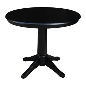 Dining Essentials - 36'' Round Table Top w/30"H Transitional Pedestal in Black