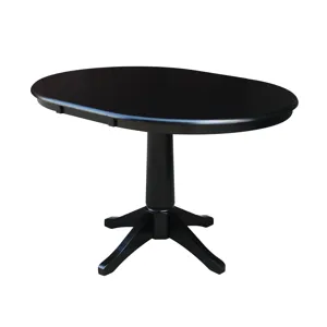 Dining Essentials - 36" Extension Table Top w/ 30"H Transitional Pedestal in Black