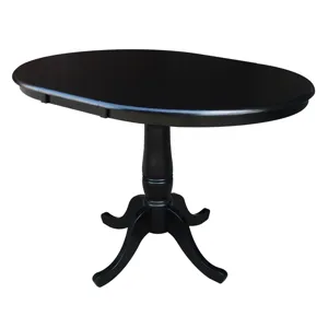 Dining Essentials - 36" Extension Table Top w/30"H Traditional Pedestal in Black