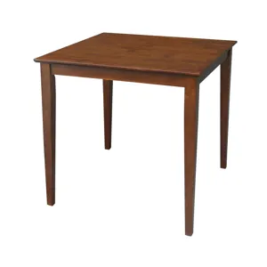 Dining Essentials - 36'' Square Table Top w/ 36''H Shaker Legs in Espresso
