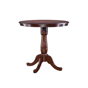 Dining Essentials - 36''Round Table Top w/36"H Traditional Pedestal w/Extension in Espresso