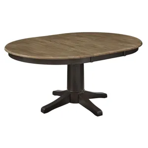 Rivermont Collection - 48" Extension Tabletop w/30"H Pedestal Base in Wheat and Coal