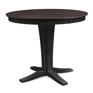Cosmopolitan Collection - 48" Sienna Round Solid Top w/ 36" Verona Pedestal in Coal and Black