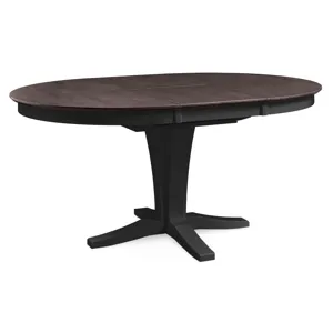 Cosmopolitan Collection - 48" x 66" Ext Top w/30"H Verona Pedestal in Coal and Black