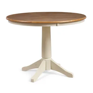 Dining Essentials - 42" Round Solid Top w/ 30"H Transitional Pedestal in Hickory and Shell