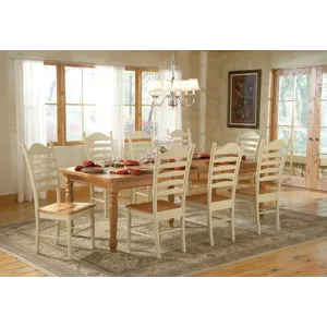 Farmhouse Solid Thick Table Top w/ Turned Legs (Set of 5)