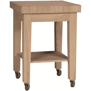Castored Kitchen Work Center w/ Real Butcher Top