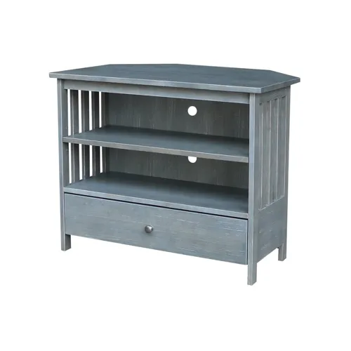 Mission Corner TV Stand in Heather Gray