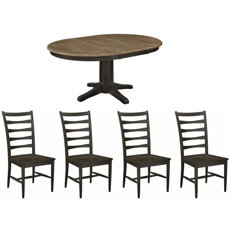 Rivermont 5 PC Dining Set in Wheat and Coal