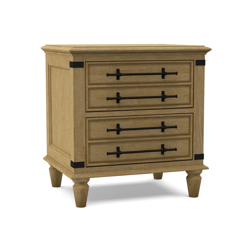 Farmhouse Chic 2-Drawer Nightstand