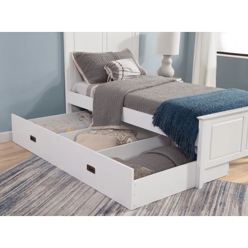 Tykes Bedroom - Pure White Lancaster Twin Trundle Bed