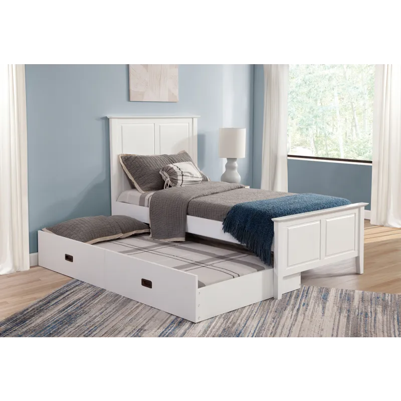 Tykes Bedroom - Pure White Lancaster Twin Trundle Bed