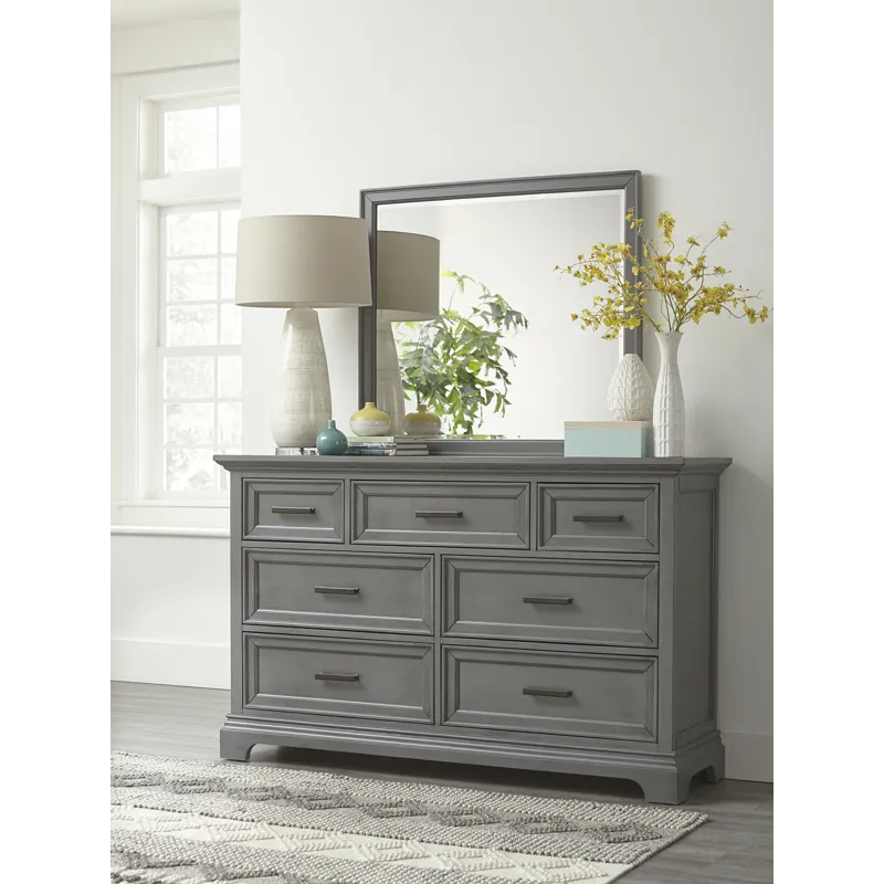 Summit 7 Drawer Dresser in Heather Gray