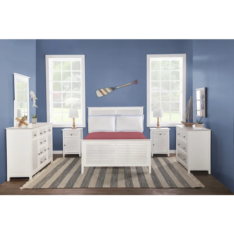 Tykes Bedroom - Chalk & White High Tide 90° Full Bed