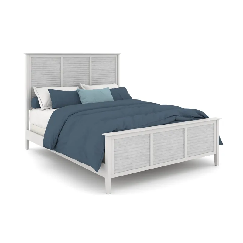 High Tide 90 Degree Bed in Chalk and White: Available in K & Q