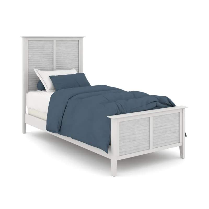Tykes Bedroom - Chalk & White High Tide 90° Twin Bed